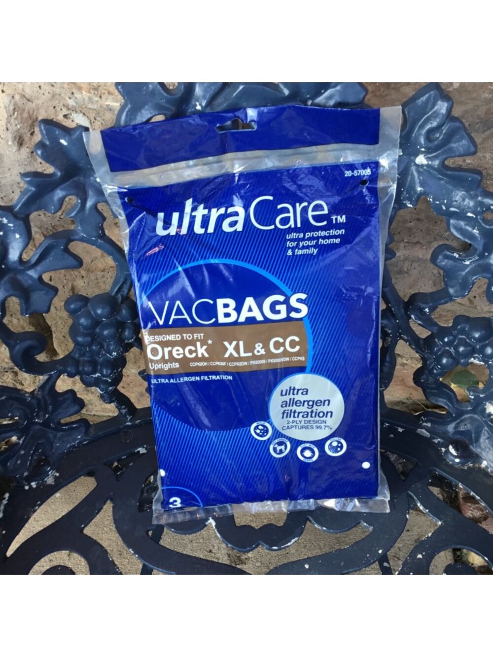 3 Bags Ultra Care Vac Bags Fits Oreck XL & CC Unopened Bag